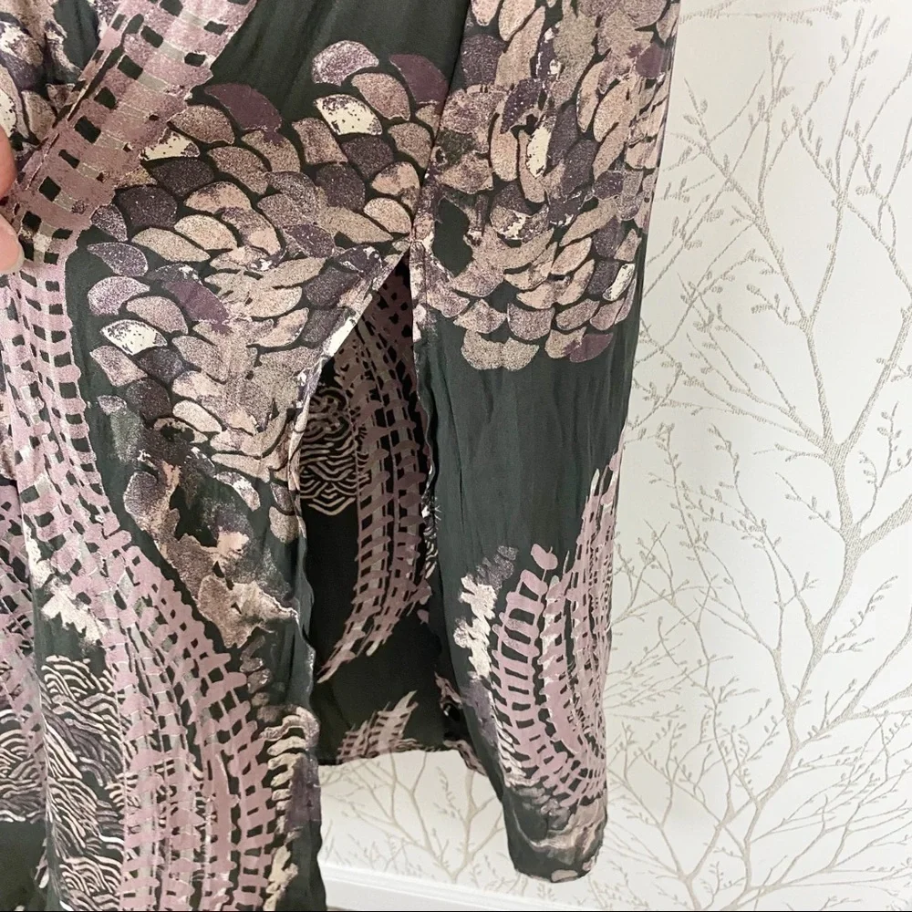 FREE PEOPLE Out of the Woods Raven Boho Long Sleeve Maxi Dress NWT XS Peasant